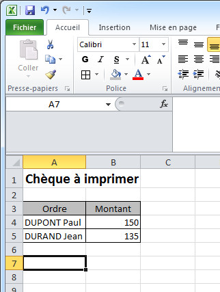 Exemple de fichier Excel