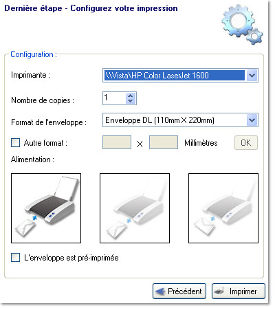 Sélectionnez une imprimante