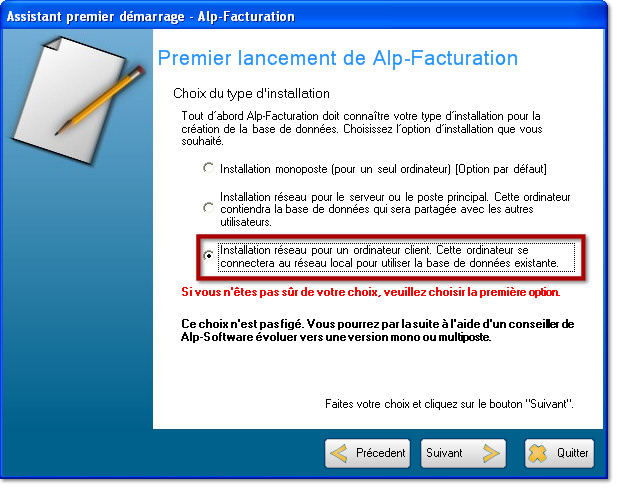 Assistant premier démarrage - Alp-Facturation